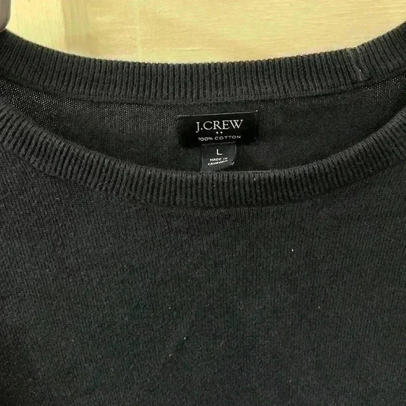 J. crew 100% cotton navy blue crewneck sweater size large - Picture 3 of 6